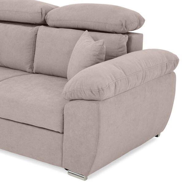 Coltar Como extensibil, functie dormit, lada depozitare, 265x166x91/102 cm, Bej