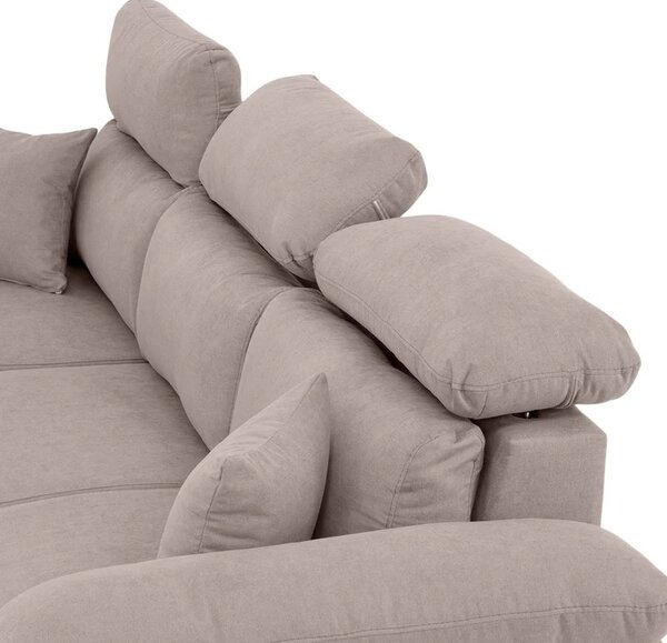 Coltar Como extensibil, functie dormit, lada depozitare, 265x166x91/102 cm, Bej