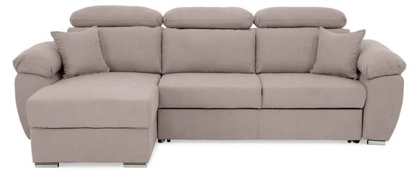 Coltar Como extensibil, functie dormit, lada depozitare, 265x166x91/102 cm, Bej