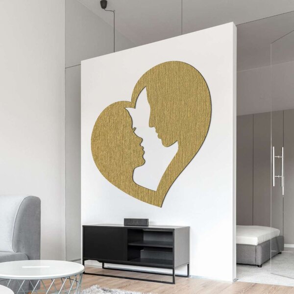 Pictură murală romantică cu un cuplu într-o inimă - TE IUBESC