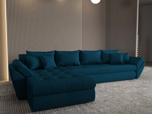 Colțar extensibil dumonde cu ladă de depozitare Loana XL Enjoy Petrol 335x185 cm