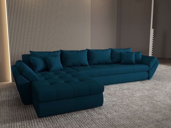 Colțar extensibil dumonde cu ladă de depozitare Loana XL Enjoy Petrol 335x185 cm
