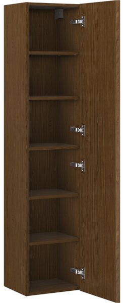 Mexen Rivel, piedestal pentru baie 35 cm, 1 ușă, canelat, nuc, 91A21-03016-1-BF86