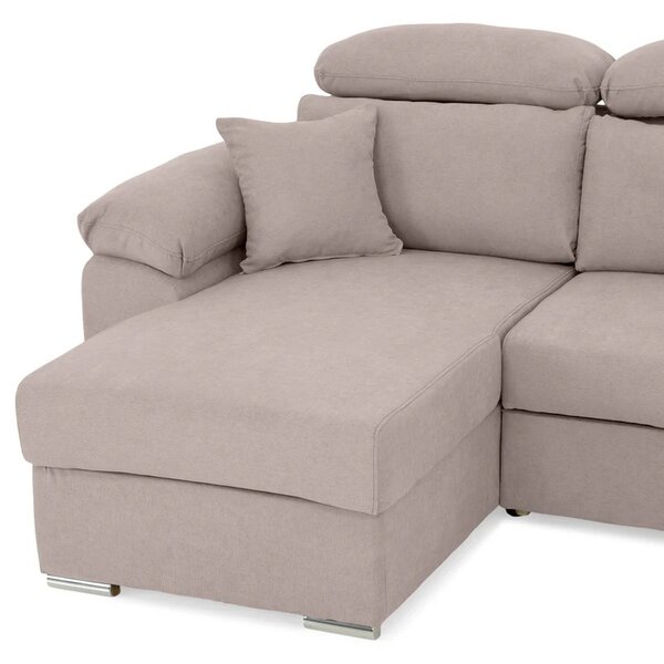 Coltar Como extensibil, functie dormit, lada depozitare, 265x166x91/102 cm, Bej