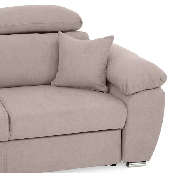 Coltar Como extensibil, functie dormit, lada depozitare, 265x166x91/102 cm, Bej