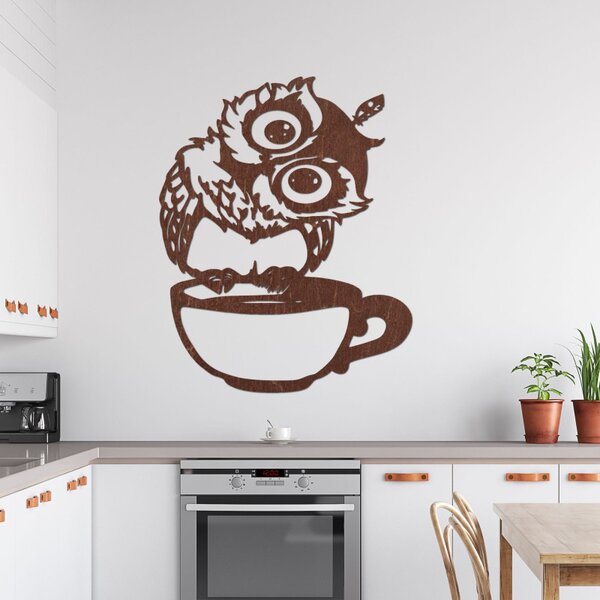 Pictură murală drăguță cu o bufniță într-o cupă | ROZALKA
