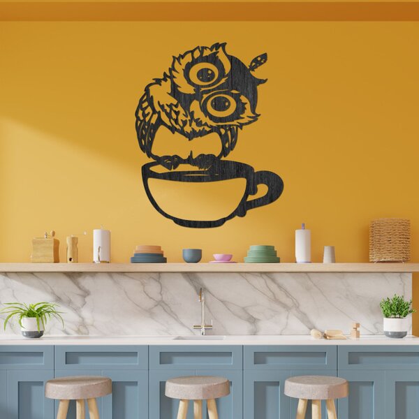 Pictură murală drăguță cu o bufniță într-o cupă | ROZALKA