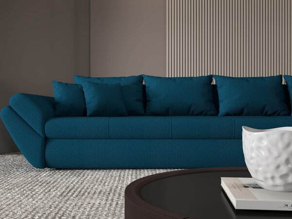 Colțar extensibil dumonde cu ladă de depozitare si sezut confortabil din spuma high-density, Loana XL Enjoy Petrol II 335x185 cm