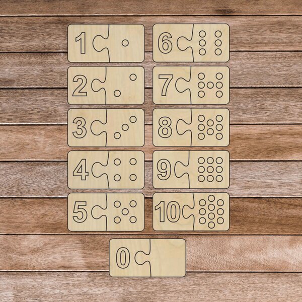 Insert Montessori din lemn pentru copii - două piese DOMINO | SENTOP