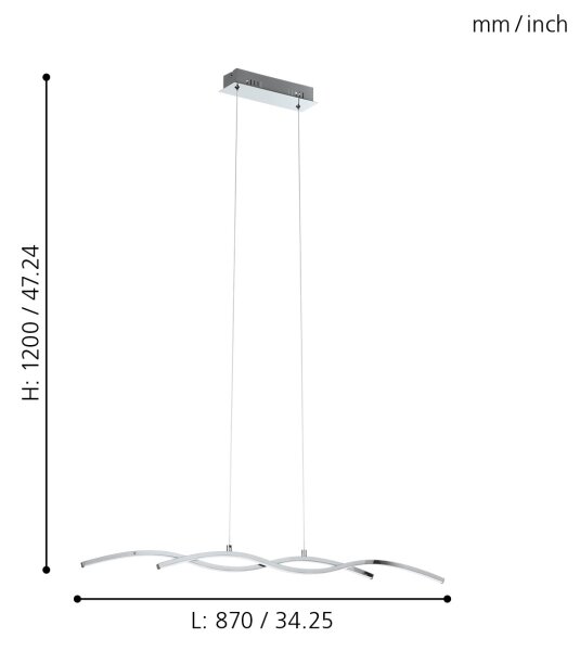 Eglo 96103 - LED Lustra LASANA 2 2xLED/9W/230V