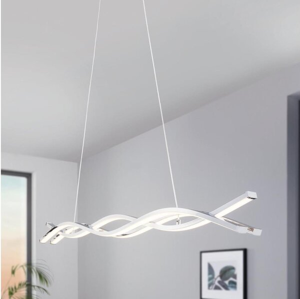 Eglo LASANA 2 96102 - Lustră LED suspendată pe cablu, 2 LED-uri, 35 W, 230 V, 3000 K (lumină caldă), crom lucios