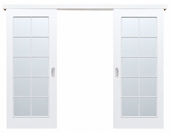 Usa glisanta dubla HDF aplicata pe perete PORTA Decor model C