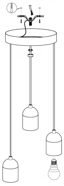 Eglo 95523 - Lustră SILVARES 3xE27/60W/230V