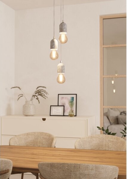 Eglo 95523 - Lustră SILVARES 3xE27/60W/230V