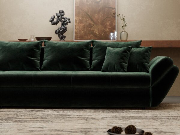 Colțar extensibil dumonde cu ladă de depozitare Loana XL Monolith Verde 335x185 cm