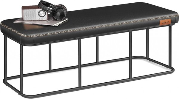 Bancuta intrare hol, Vasagle, Negru, 120x40x45 cm