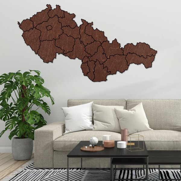 Harta din lemn a Slovaciei și a Republicii Cehe - PUZZLE