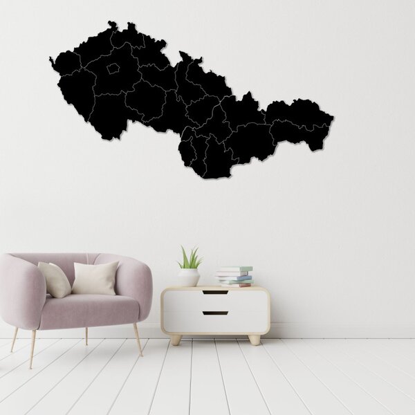 Harta din lemn a Slovaciei și a Republicii Cehe - PUZZLE