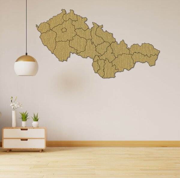 Harta din lemn a Slovaciei și a Republicii Cehe - PUZZLE