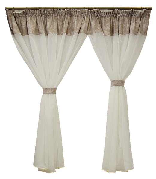 Perdea Velaria ivoire cu asos bej, 220x150 cm