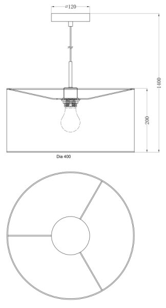 Globo 15188H - Lustra AMY I 1xE27/60W/230V