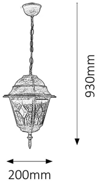 Rabalux 8184 - Lustr exterior MONACO 1xE27/60W/230V