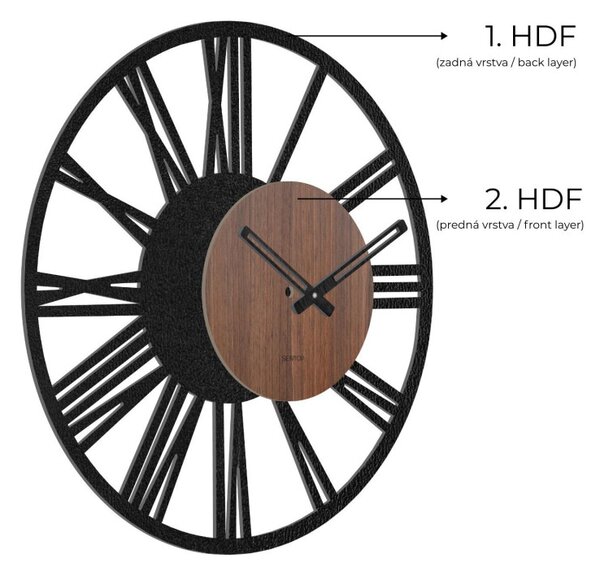 Ceas de perete Numere romane - Walnut wenge