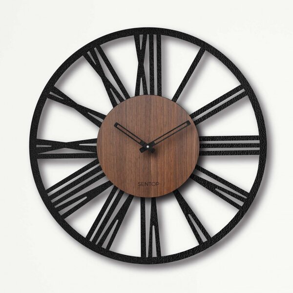 Ceas de perete Numere romane - Walnut wenge