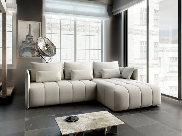 Colțar extensibil dumonde cu ladă de depozitare Malta Enjoy Beige II 235x185 cm