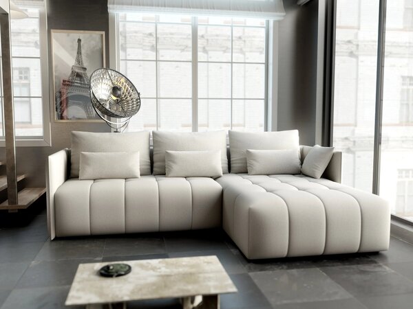 Colțar extensibil dumonde cu ladă de depozitare Malta Enjoy Beige II 235x185 cm