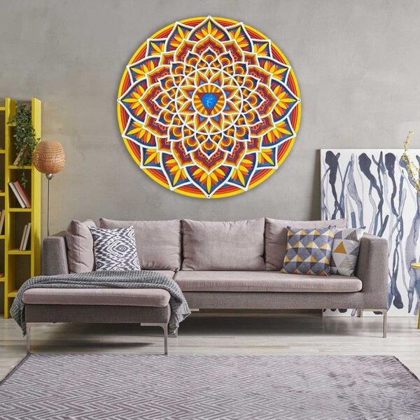 Mandala din lemn pe perete cu energie feng shui | până la 90 cm