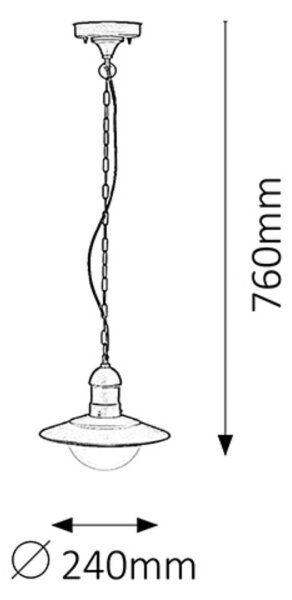 Pendul de exterior OSLO 1xE27/60W negru IP44 Rabalux 8717