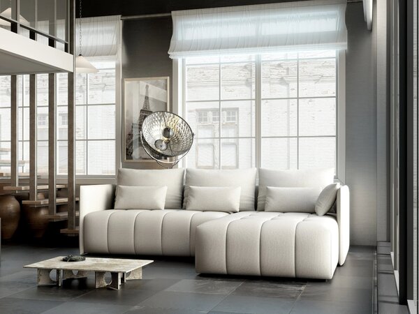 Colțar extensibil dumonde cu ladă de depozitare Malta Enjoy Beige II 235x185 cm