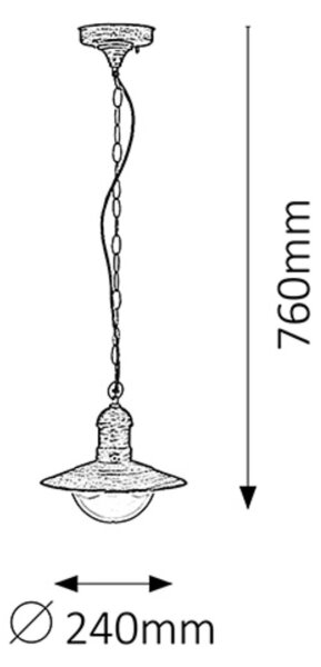 Brilagi - Lampă suspendată de exterior MOLDE 1xE27/60W IP44 bronz/patină