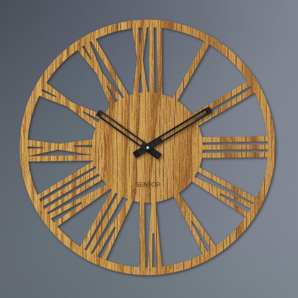 Ceas de perete roman modern din lemn - 30 până la 50 cm - ROMA