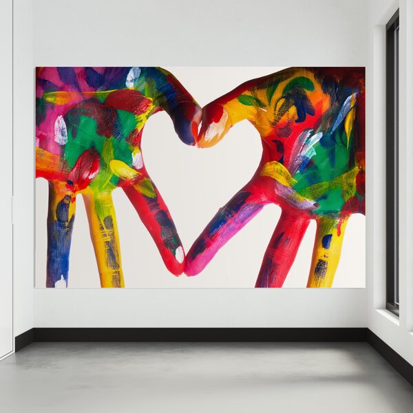 Tablou Canvas Premium LuxCanva® B1117, Loving Hands , Living, Inima, Maini, Dragoste, Iubiti, Sentimente, Culori Vibrante