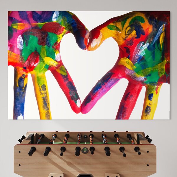 Tablou Canvas Premium LuxCanva® B1117, Loving Hands , Living, Inima, Maini, Dragoste, Iubiti, Sentimente, Culori Vibrante