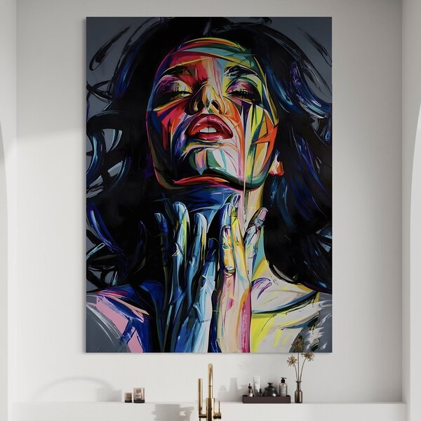 Tablou Canvas Premium LuxCanva® B1110, Femeia Senzuala,Living, Abstract, Multicolor, Femeie, Sexy, Par Lung, Dormitor, Senzualitate, Culori Vibrante