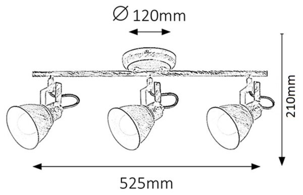 Rabalux 5968 - Lampă spot VIVIENNE 3xE14/40W