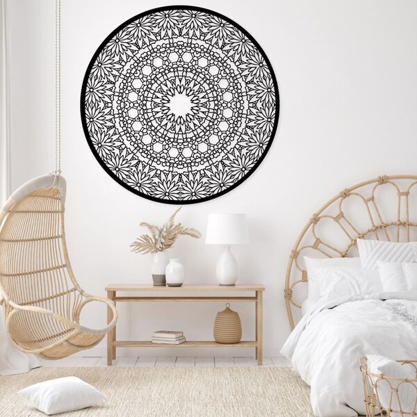 Mandala luxoasă din lemn pe perete, decorațiune interioară 3D | HELA