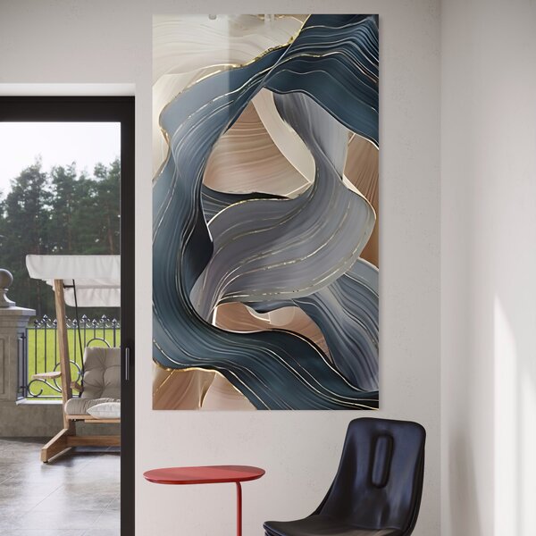 Tablou Canvas Premium LuxCanva® B1106, Pierdut In Pastel , Living, Abstract, Valuri, Culori Pastelate, Furtuna, Dormitor, Culori Vibrante