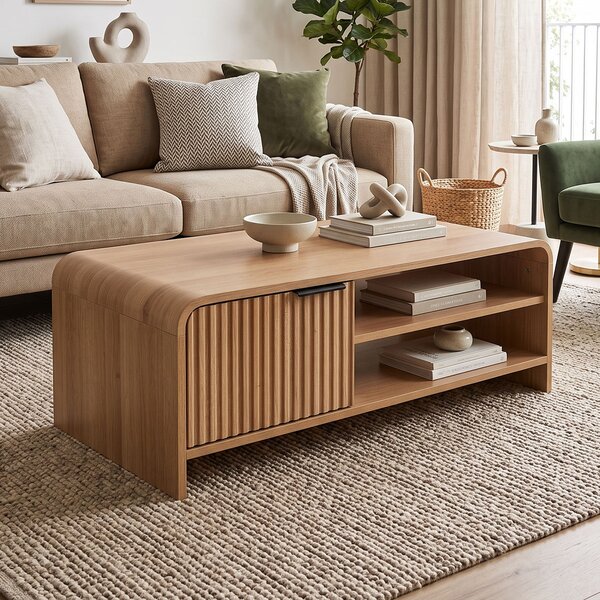 Masuta De Cafea Kivana MDF Nuanta Naturala 100x50x35.5 Cm