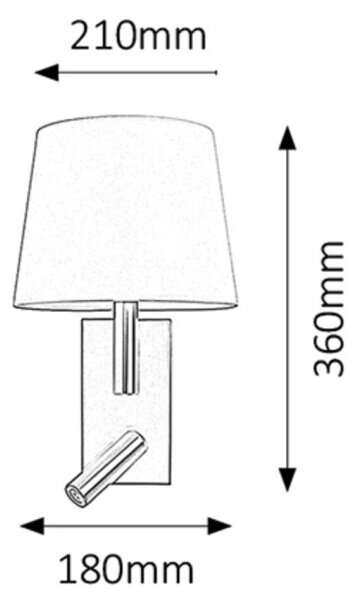 Rabalux 6539 - Aplica LED HARVEY E27/40W + LED 3W, iluminare perete
