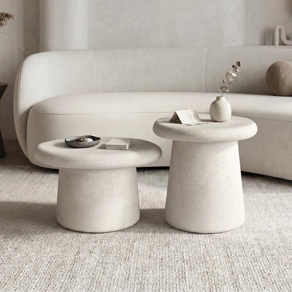 Masuta De Cafea Set 2 Bucati Hestia 2 Alb