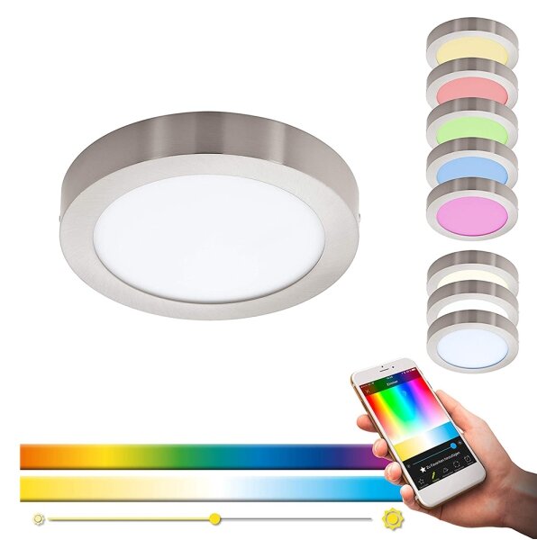 Eglo 96677 - Plafonieră LED RGBW reglabilă FUEVA-C LED/15,6W/230V BT