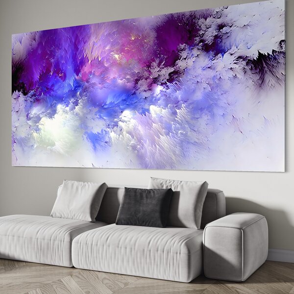 Tablou Canvas Premium LuxCanva® B1083, Dansul Culorilor , Living, Abstract, Visare, Dormitor, Mov, Liniste, Albastru, Culori Vibrante