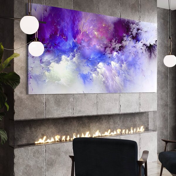 Tablou Canvas Premium LuxCanva® B1083, Dansul Culorilor , Living, Abstract, Visare, Dormitor, Mov, Liniste, Albastru, Culori Vibrante