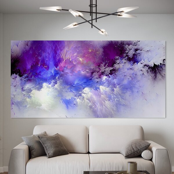 Tablou Canvas Premium LuxCanva® B1083, Dansul Culorilor , Living, Abstract, Visare, Dormitor, Mov, Liniste, Albastru, Culori Vibrante