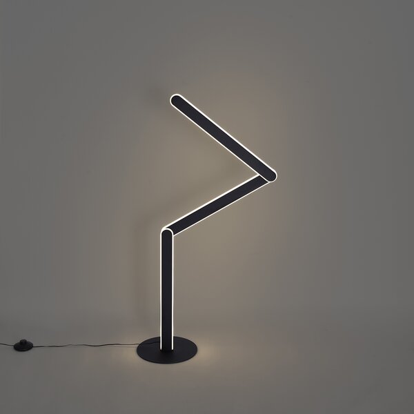 Lampă de podea de design neagră incl. LED cu 3 trepte de intensitate luminoasă - Gate