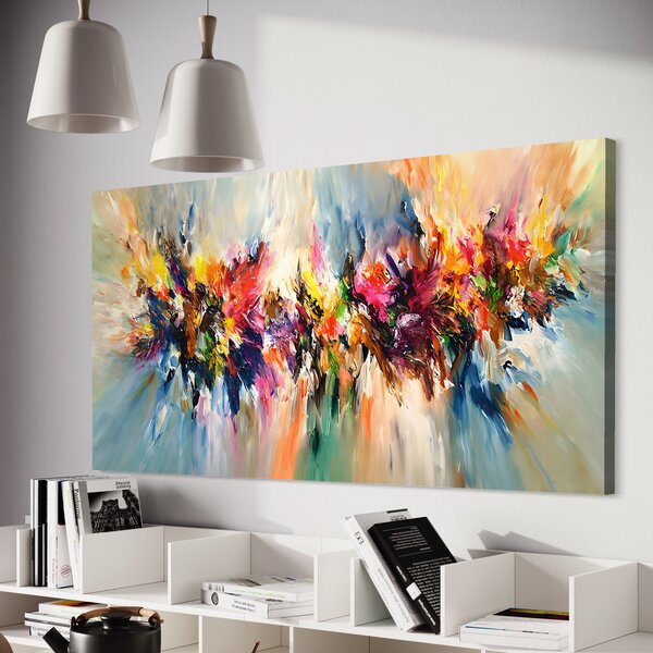 Tablou Canvas Premium LuxCanva® B1073, Dansul culorilor , Decorativ, Dormitor, Culori, Living, Fericire, Culori Vibrante